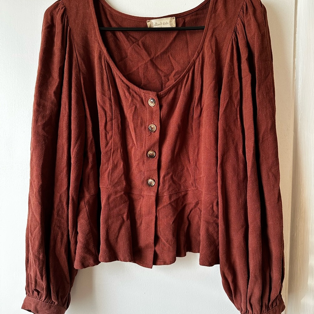 Altar'd State Brown Blouse Top